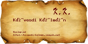Kövesdi Kálmán névjegykártya