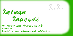 kalman kovesdi business card