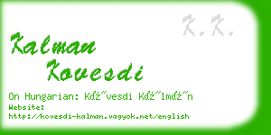 kalman kovesdi business card